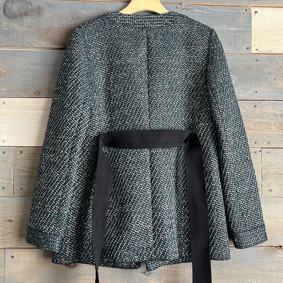 NWT Ann Taylor Tweed Mid Length Belted Blazer Jacket XS - Picture 7 of 15